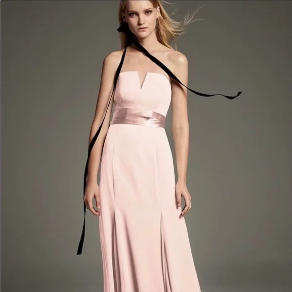 white by vera wang bridesmaid dress One Shoulder Chiffon Floor-Length Bridesmaid Dresses – MarryLover main image 1